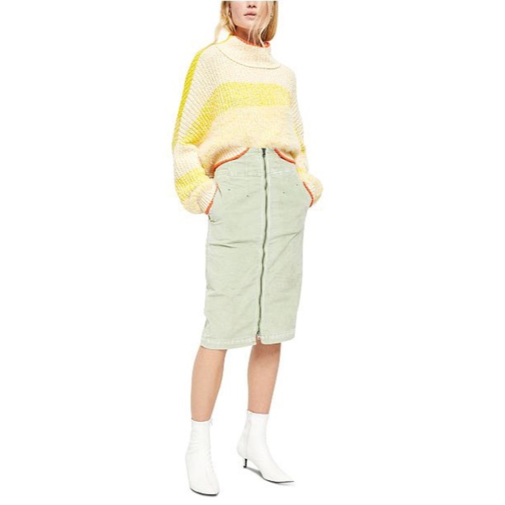Free People I Want it All Corduroy Skirt Moss